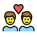 OpenMoji 13.1  👨‍❤️‍👨  Couple With Heart: Man, Man Emoji