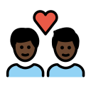 OpenMoji 13.1  👨🏿‍❤️‍👨🏿  Couple With Heart: Man, Man, Dark Skin Tone Emoji
