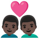 Google (Android 12L)  👨🏿‍❤️‍👨🏿  Couple With Heart: Man, Man, Dark Skin Tone Emoji