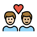 OpenMoji 13.1  👨🏻‍❤️‍👨🏼  Couple With Heart: Man, Man, Light Skin Tone, Medium-light Skin Tone Emoji