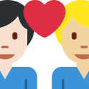 Twitter (Twemoji 14.0)  👨🏻‍❤️‍👨🏼  Couple With Heart: Man, Man, Light Skin Tone, Medium-light Skin Tone Emoji