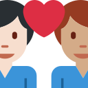 Twitter (Twemoji 14.0)  👨🏻‍❤️‍👨🏽  Couple With Heart: Man, Man, Light Skin Tone, Medium Skin Tone Emoji
