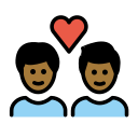 OpenMoji 13.1  👨🏾‍❤️‍👨🏾  Couple With Heart: Man, Man, Medium-dark Skin Tone Emoji