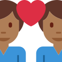 Twitter (Twemoji 14.0)  👨🏾‍❤️‍👨🏾  Couple With Heart: Man, Man, Medium-dark Skin Tone Emoji
