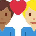 Twitter (Twemoji 14.0)  👨🏾‍❤️‍👨🏼  Couple With Heart: Man, Man, Medium-dark Skin Tone, Medium-light Skin Tone Emoji