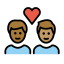 OpenMoji 13.1  👨🏾‍❤️‍👨🏽  Couple With Heart: Man, Man, Medium-dark Skin Tone, Medium Skin Tone Emoji