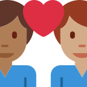 Twitter (Twemoji 14.0)  👨🏾‍❤️‍👨🏽  Couple With Heart: Man, Man, Medium-dark Skin Tone, Medium Skin Tone Emoji