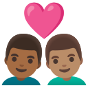 Google (Android 12L)  👨🏾‍❤️‍👨🏽  Couple With Heart: Man, Man, Medium-dark Skin Tone, Medium Skin Tone Emoji