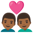 Google (Android 12L)  👨🏾‍❤️‍👨🏾  Couple With Heart: Man, Man, Medium-dark Skin Tone Emoji