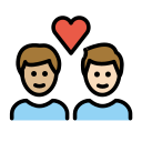 OpenMoji 13.1  👨🏼‍❤️‍👨🏻  Couple With Heart: Man, Man, Medium-light Skin Tone, Light Skin Tone Emoji