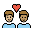OpenMoji 13.1  👨🏼‍❤️‍👨🏽  Couple With Heart: Man, Man, Medium-light Skin Tone, Medium Skin Tone Emoji
