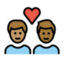 OpenMoji 13.1  👨🏽‍❤️‍👨🏾  Couple With Heart: Man, Man, Medium Skin Tone, Medium-dark Skin Tone Emoji