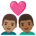 Google (Android 12L)  👨🏽‍❤️‍👨🏾  Couple With Heart: Man, Man, Medium Skin Tone, Medium-dark Skin Tone Emoji