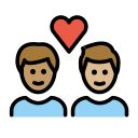 OpenMoji 13.1  👨🏽‍❤️‍👨🏼  Couple With Heart: Man, Man, Medium Skin Tone, Medium-light Skin Tone Emoji