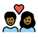 OpenMoji 13.1  💑🏾  Couple With Heart: Medium-Dark Skin Tone Emoji