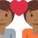 Twitter (Twemoji 14.0)  💑🏾  Couple With Heart: Medium-Dark Skin Tone Emoji
