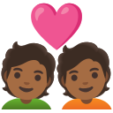 Google (Android 12L)  💑🏾  Couple With Heart: Medium-Dark Skin Tone Emoji