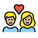 OpenMoji 13.1  💑🏼  Couple With Heart: Medium-Light Skin Tone Emoji