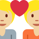 Twitter (Twemoji 14.0)  💑🏼  Couple With Heart: Medium-Light Skin Tone Emoji