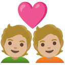 Google (Android 12L)  💑🏼  Couple With Heart: Medium-Light Skin Tone Emoji