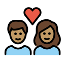 OpenMoji 13.1  💑🏽  Couple With Heart: Medium Skin Tone Emoji