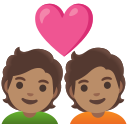 Google (Android 12L)  💑🏽  Couple With Heart: Medium Skin Tone Emoji