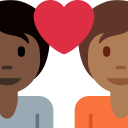 Twitter (Twemoji 14.0)  🧑🏿‍❤️‍🧑🏾  Couple With Heart: Person, Person, Dark Skin Tone, Medium-dark Skin Tone Emoji