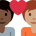 Twitter (Twemoji 14.0)  🧑🏿‍❤️‍🧑🏽  Couple With Heart: Person, Person, Dark Skin Tone, Medium Skin Tone Emoji