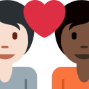 Twitter (Twemoji 14.0)  🧑🏻‍❤️‍🧑🏿  Couple With Heart: Person, Person, Light Skin Tone, Dark Skin Tone Emoji