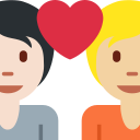 Twitter (Twemoji 14.0)  🧑🏻‍❤️‍🧑🏼  Couple With Heart: Person, Person, Light Skin Tone, Medium-light Skin Tone Emoji