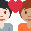 Twitter (Twemoji 14.0)  🧑🏻‍❤️‍🧑🏽  Couple With Heart: Person, Person, Light Skin Tone, Medium Skin Tone Emoji