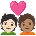 Google (Android 12L)  🧑🏻‍❤️‍🧑🏽  Couple With Heart: Person, Person, Light Skin Tone, Medium Skin Tone Emoji