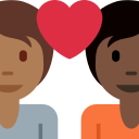 Twitter (Twemoji 14.0)  🧑🏾‍❤️‍🧑🏿  Couple With Heart: Person, Person, Medium-dark Skin Tone, Dark Skin Tone Emoji