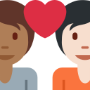 Twitter (Twemoji 14.0)  🧑🏾‍❤️‍🧑🏻  Couple With Heart: Person, Person, Medium-dark Skin Tone, Light Skin Tone Emoji