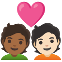Google (Android 12L)  🧑🏾‍❤️‍🧑🏻  Couple With Heart: Person, Person, Medium-dark Skin Tone, Light Skin Tone Emoji