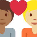 Twitter (Twemoji 14.0)  🧑🏾‍❤️‍🧑🏼  Couple With Heart: Person, Person, Medium-dark Skin Tone, Medium-light Skin Tone Emoji