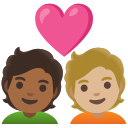 Google (Android 12L)  🧑🏾‍❤️‍🧑🏼  Couple With Heart: Person, Person, Medium-dark Skin Tone, Medium-light Skin Tone Emoji