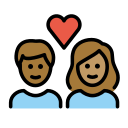 OpenMoji 13.1  🧑🏾‍❤️‍🧑🏽  Couple With Heart: Person, Person, Medium-dark Skin Tone, Medium Skin Tone Emoji