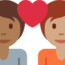 Twitter (Twemoji 14.0)  🧑🏾‍❤️‍🧑🏽  Couple With Heart: Person, Person, Medium-dark Skin Tone, Medium Skin Tone Emoji