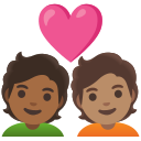 Google (Android 12L)  🧑🏾‍❤️‍🧑🏽  Couple With Heart: Person, Person, Medium-dark Skin Tone, Medium Skin Tone Emoji