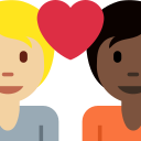 Twitter (Twemoji 14.0)  🧑🏼‍❤️‍🧑🏿  Couple With Heart: Person, Person, Medium-light Skin Tone, Dark Skin Tone Emoji