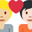 Twitter (Twemoji 14.0)  🧑🏼‍❤️‍🧑🏻  Couple With Heart: Person, Person, Medium-light Skin Tone, Light Skin Tone Emoji
