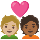 Google (Android 12L)  🧑🏼‍❤️‍🧑🏾  Couple With Heart: Person, Person, Medium-light Skin Tone, Medium-dark Skin Tone Emoji