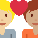 Twitter (Twemoji 14.0)  🧑🏼‍❤️‍🧑🏽  Couple With Heart: Person, Person, Medium-light Skin Tone, Medium Skin Tone Emoji