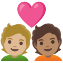 Google (Android 12L)  🧑🏼‍❤️‍🧑🏽  Couple With Heart: Person, Person, Medium-light Skin Tone, Medium Skin Tone Emoji