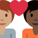 Twitter (Twemoji 14.0)  🧑🏽‍❤️‍🧑🏿  Couple With Heart: Person, Person, Medium Skin Tone, Dark Skin Tone Emoji
