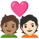 Google (Android 12L)  🧑🏽‍❤️‍🧑🏻  Couple With Heart: Person, Person, Medium Skin Tone, Light Skin Tone Emoji