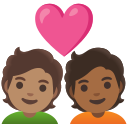 Google (Android 12L)  🧑🏽‍❤️‍🧑🏾  Couple With Heart: Person, Person, Medium Skin Tone, Medium-dark Skin Tone Emoji