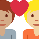 Twitter (Twemoji 14.0)  🧑🏽‍❤️‍🧑🏼  Couple With Heart: Person, Person, Medium Skin Tone, Medium-light Skin Tone Emoji