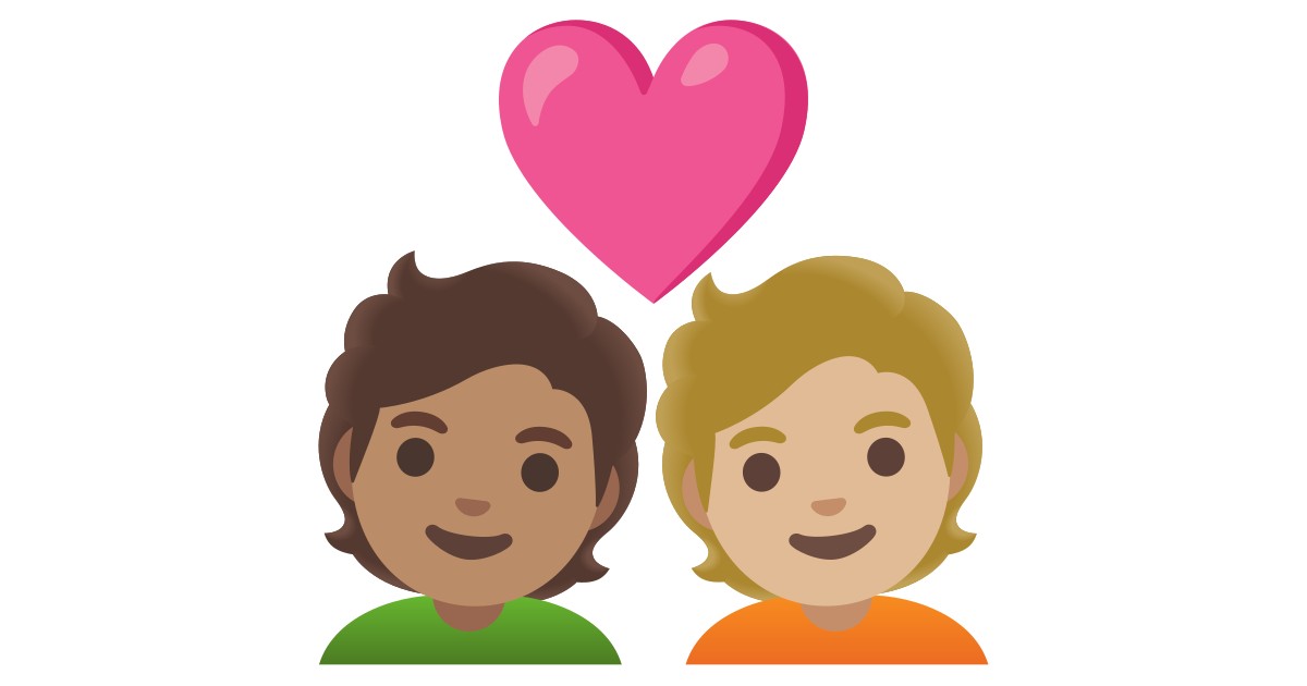 🧑🏽‍❤️‍🧑🏼  Couple With Heart: Person, Person, Medium Skin Tone, Medium-light Skin Tone